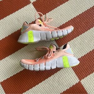 Nike Coral and Lime Athletic Shoes